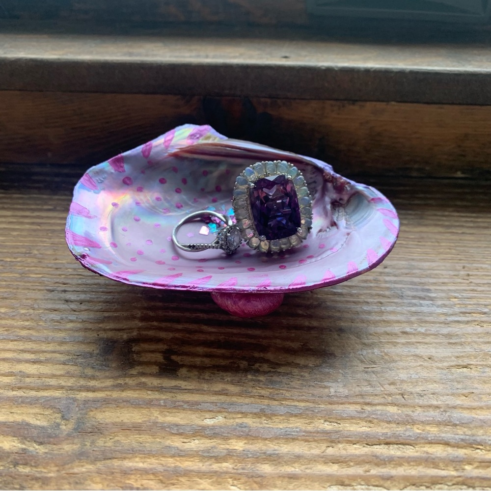 Seashell jewelry holder